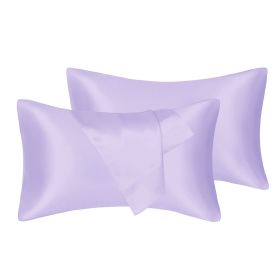 75D Satin Artificial Silk Pillowcase (Option: Purple-Queen 20X30in)